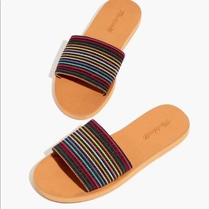 Madewell Maddie Slide Sandal in Rainbow Stripe